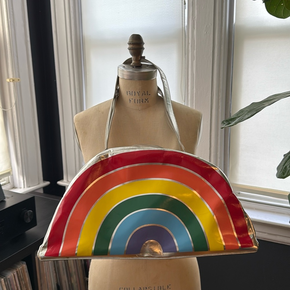Amazing Silver Rainbow Bag Purse Overnight Gym Beach Bag
